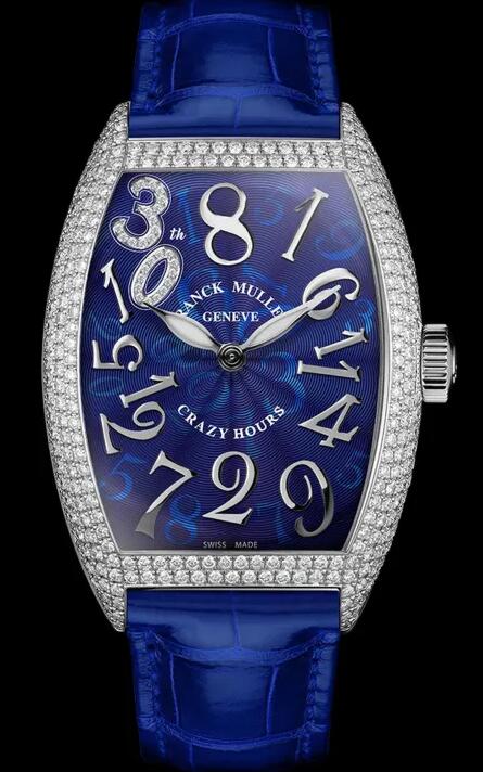 Replica Watch Franck Muller Crazy Hours 30th Anniversary 8880 CH 30TH CD Blue With diamond